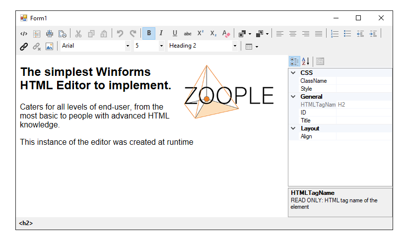 Zoople - HTML Editor .NET